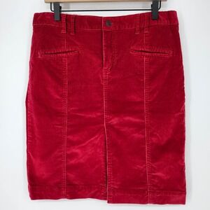 American Eagle Red Corduroy Mini Skirt Womens 10 Preppy Classic Stretch Casual